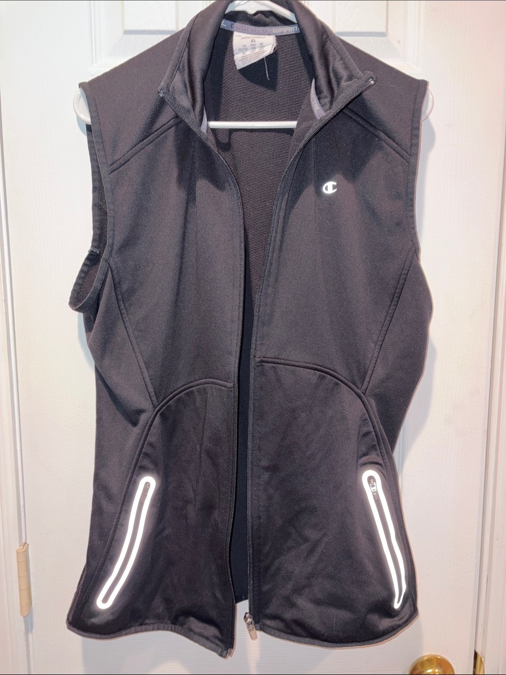 Champion Black Reflective Pocket Zip Vest